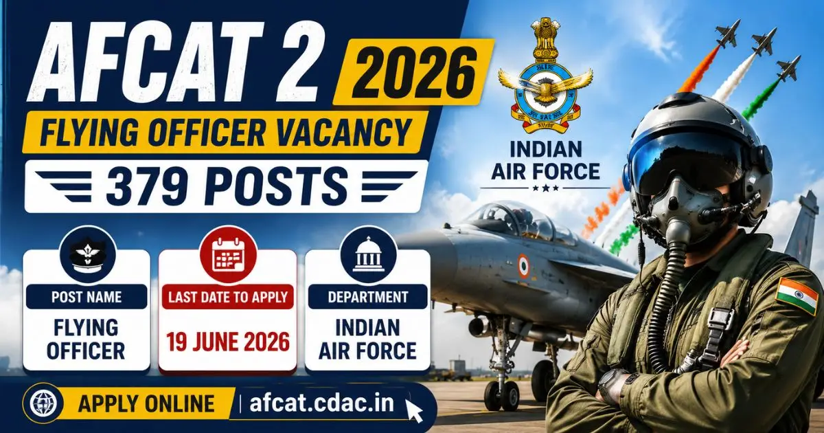 AFCAT 2 Flying Officer Vacancy 2026 Notification Out