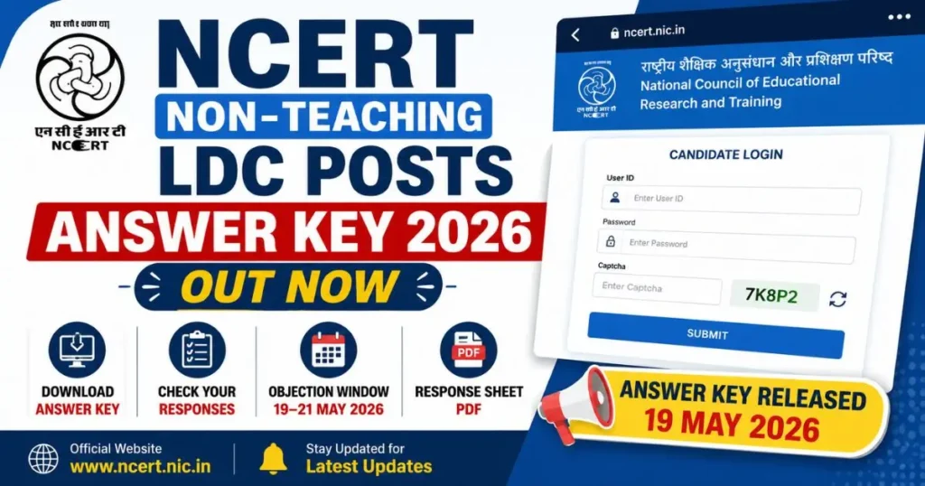 NCERT Non-Teaching LDC Posts Answer Key 2026