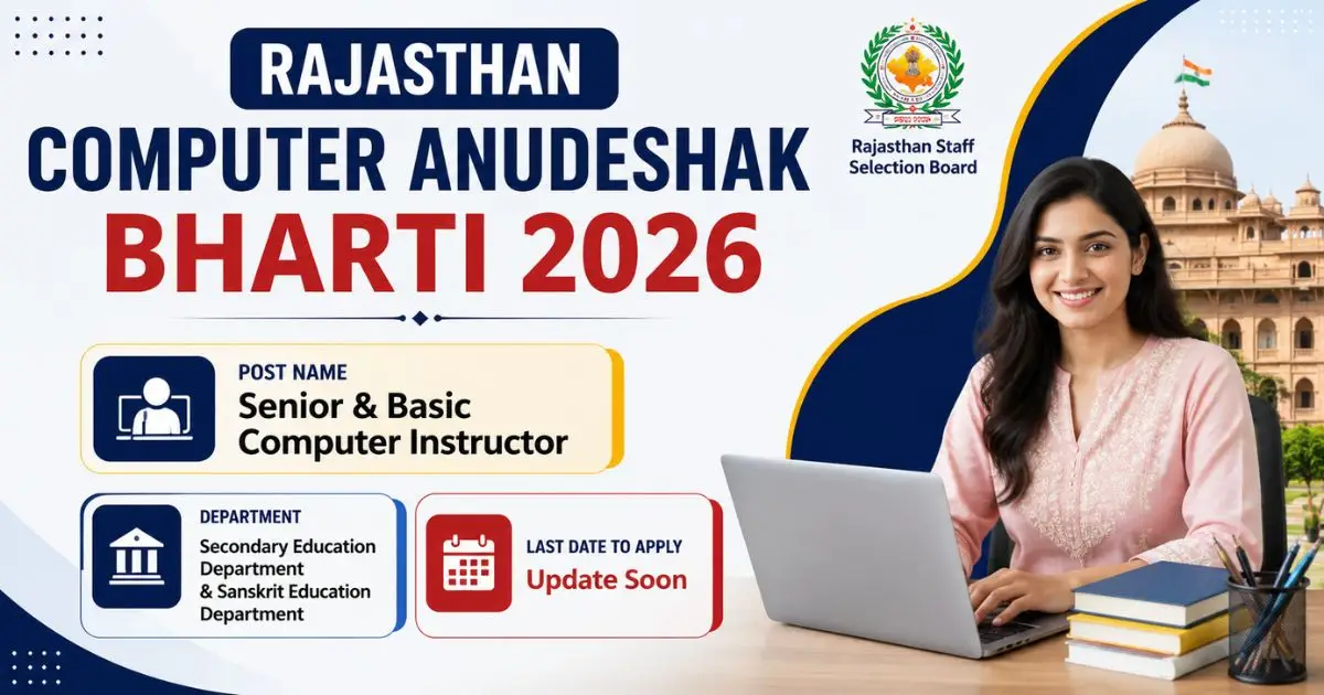 Rajasthan Computer Anudeshak Bharti 2026 Notification Out