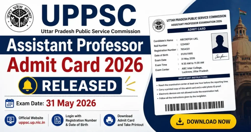 UPPSC Assistant Professor Admit Card 2026 Released